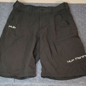 Huk Black Men's Cargo Fishing Shorts